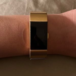 Fitbit Charge HR 2 with Rose Gold (Waterproof and Adjustable) Magnetic Strap